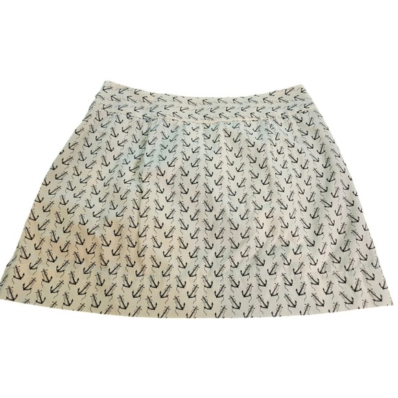 Unknown Brand Dresses & Skirts - J Crew Brand Anchor Print Skirt Womens Size 4 Ivory Nautical Mini Skirt